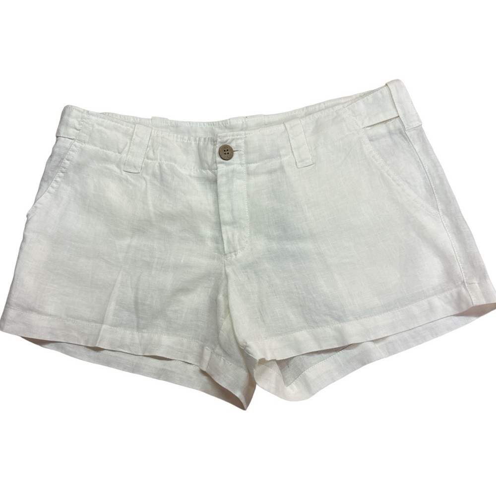 London Jean Creamy White Linen Summer Shorts Size 6